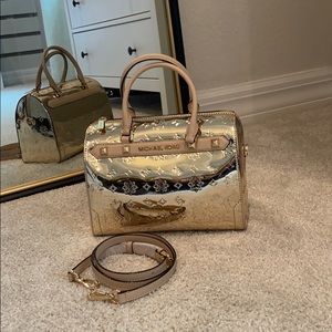 Michael Kors Kara Gold Duffle Purse